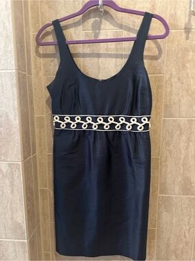 Vineyard Vines Navy Midi Dress with Ivory Rope Waist